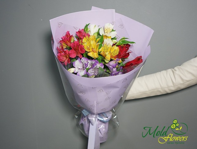 Bouquet of colorful alstroemerias photo